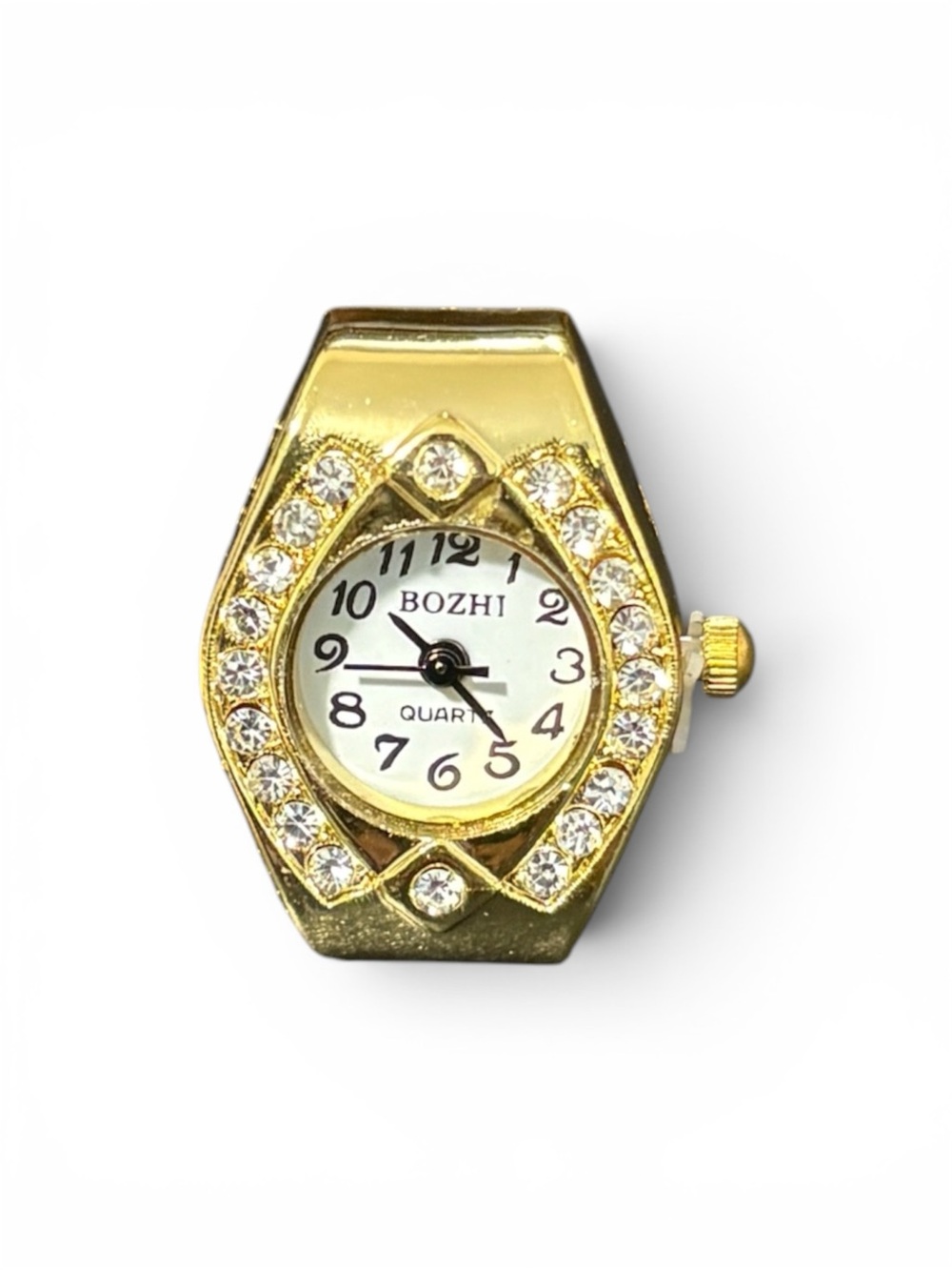 Gold Crystal Accent Women's Watch Ring